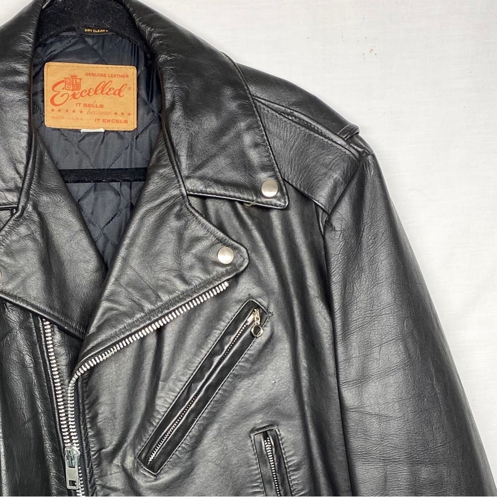 Vintage Excelled Genuine Leather Moto Jacket